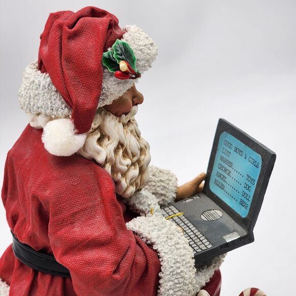 Clothtique Possible Dreams Santa's New List Computer Laptop Who's Naughty Nice - Picture 7 of 14
